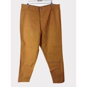 Vintage 80s LeBon Unisex Mustard Yellow High Waisted Straight Leg Pants 38"x30"